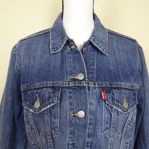 Levi's Denim Jean Jacket Size M Ex-Boyfriend Trucker - Picture 2 of 8